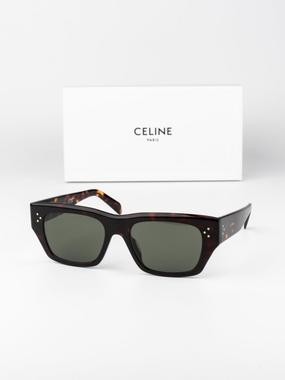 Celine 3 DOTS Women Sunglasses Havana Green Cat Eye CL40297U 52N NEW AUTHENTIC
